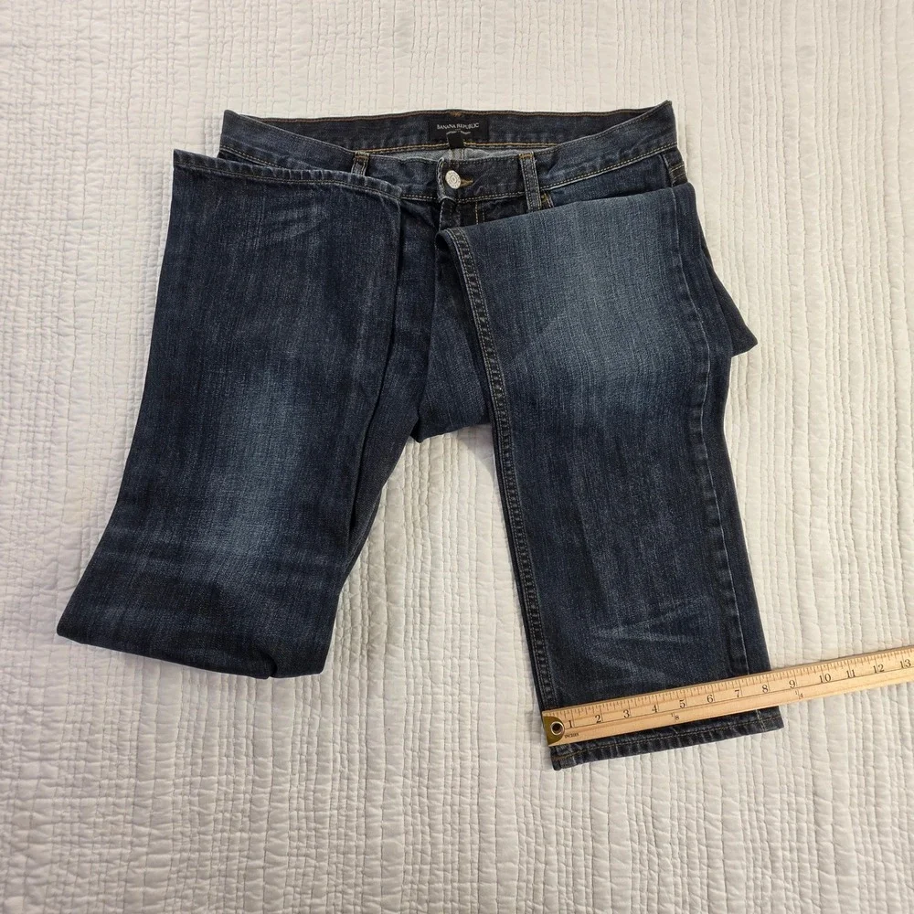 Banana Republic Vintage Straight Mens Jeans Dark Wash Denim 33x30 Blue Cotton